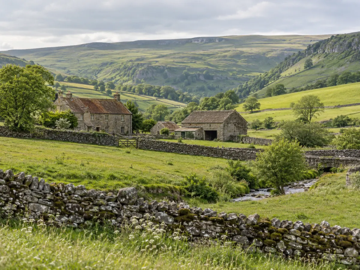 A stone farmhouse in the Yorkshire Dales